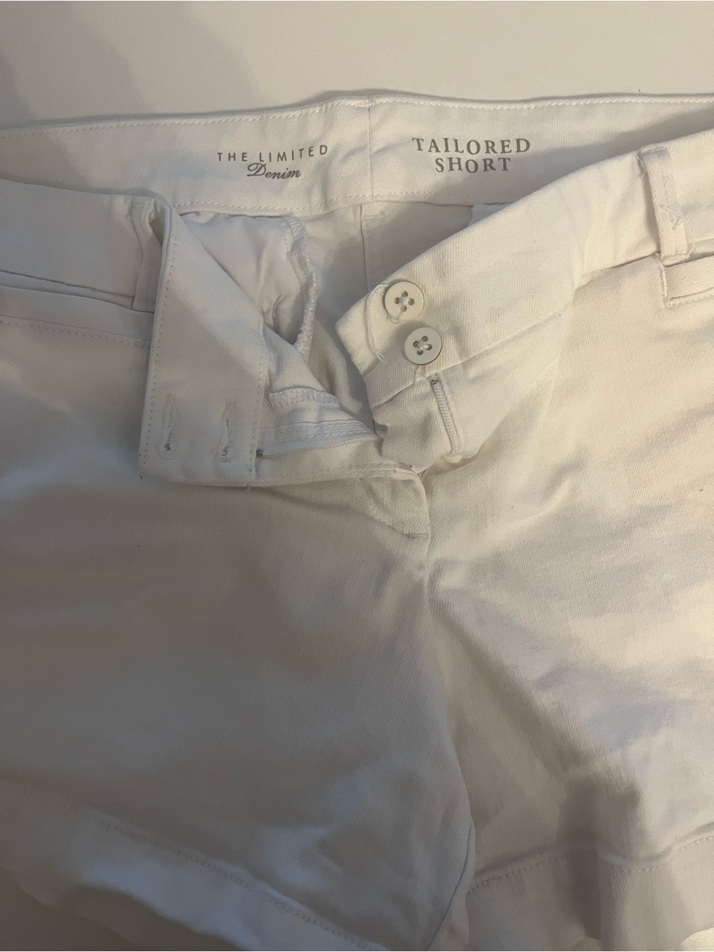 The Limited Tailored Short White Denim Shorts